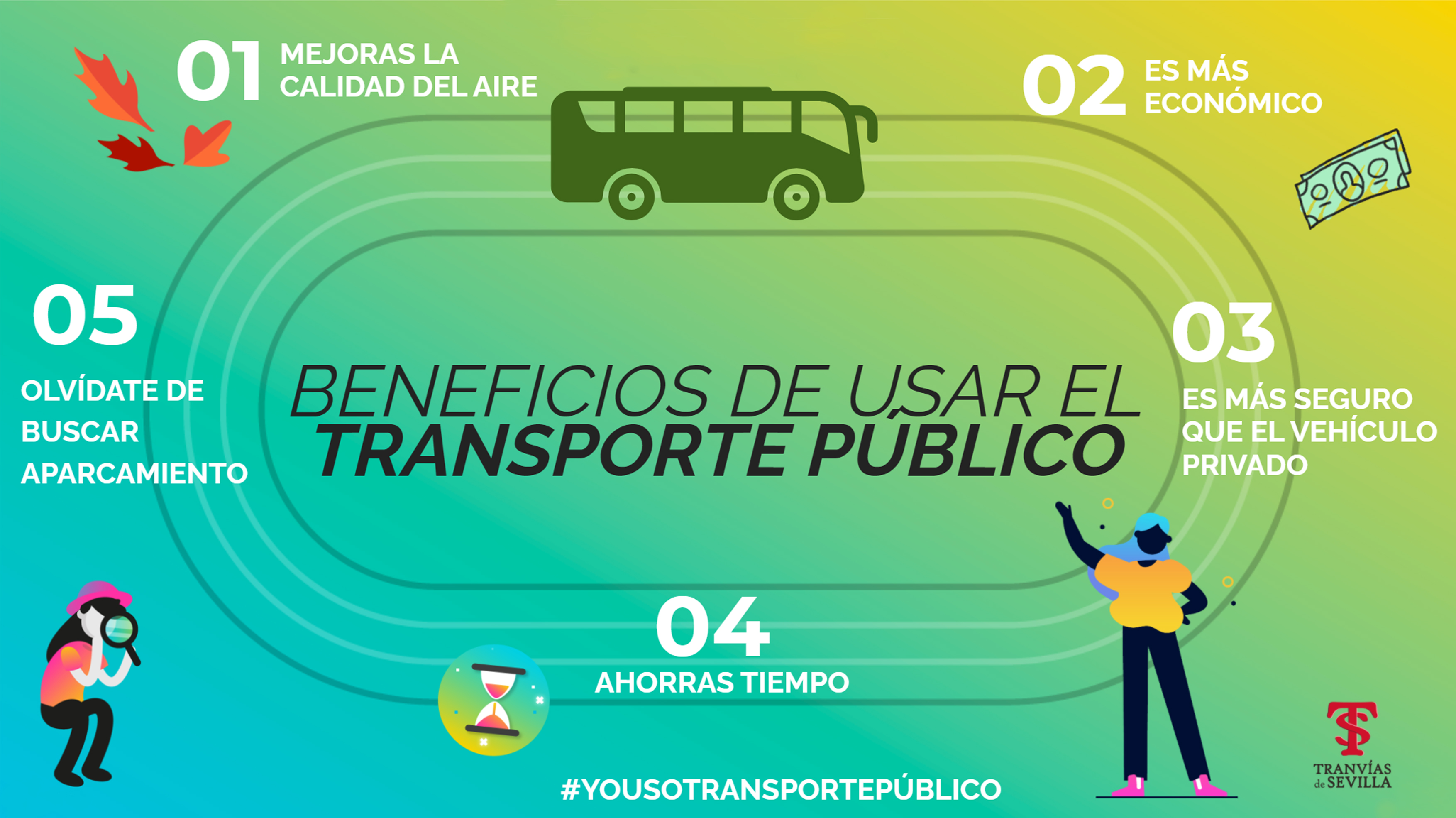 Beneficios de usar transporte público